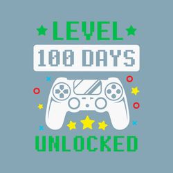 Level 100 Days of School Unlocked SVG, School Game Controller Svg, Video Game Svg, 100 Days of School Boy Gamer, 100 Mag