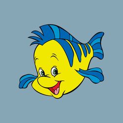 QualityPerfectionUS Digital Download The Little Mermaid Flounder PNG, SVG File for Cricut, HTV, Instant Download