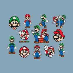 Super Mario Svg, Mario Svg Bundle, Mario Bros Svg, Super Mario Ornament Svg,Luigi Svg,Super Mario Bros Cut Files, Super