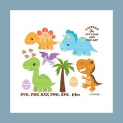 INSTANT Download. Cute baby dinosaur svg cut file. Dino clip art. Personal and commercial use. D_50.