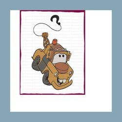 Tow Mater Cars Filled Embroidery Design 5 Instant Download