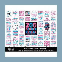 Gender Reveal SVG Bundle, Pink or Blue Svg, Keeper of the Gender, Baby Feet Svg, Maternity Shirt Svg, Baby Announcement