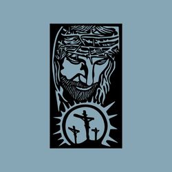 Jesus Crucifixion SVG DXF, Religious Christian Faith Cut file, wood laser decor, svg for cricut, cnc ornament, Jesus vec