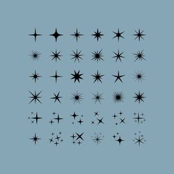 Sparkle SVG, Sparkle Stars Cut File, Sparkles Shining Stars Shape for Cricut
