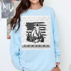 US Horse Scene svg | Rodeo Clipart | Western Cutfile | Wild Boho Outdoor Stencil | Ranch Owner dxf | USA Howdy Shirt png