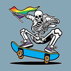 LGBT Dab Skeleton Skateboard SVG