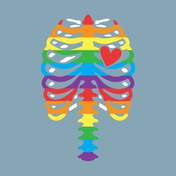 LGBT Rib Cage Rainbow Skeleton SVG