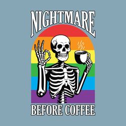 Nightmare Coffee LGBT Skeleton SVG