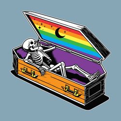 Coffin LGBT Pride Skeleton Funny SVG