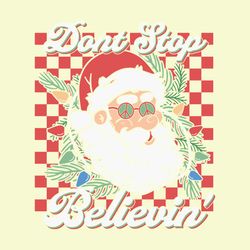 Dont Stop Believin' Retro Hippie Santa