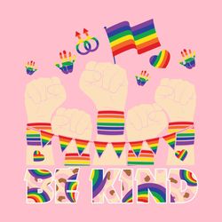 LGBT Fist Bekind Rainbow Hands