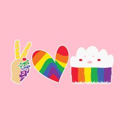 Peace Love Rainbow Cloud LGBT