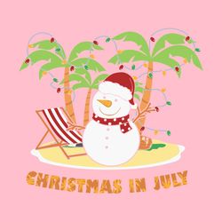Snowman Christmas in July Summer