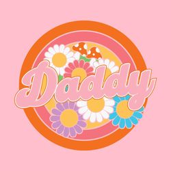 Daddy Retro Papa Flowers Rainbow