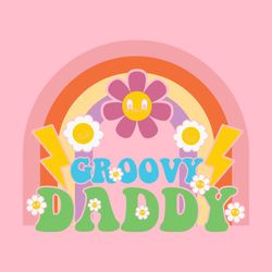 Groovy Daddy Retro Rainbow Papa