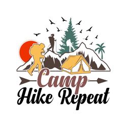 Camp Hike Repeat Camping SVG Sublimation