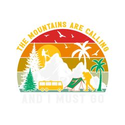 The Mountains Vintage Hiking TShirt SVG