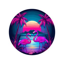 Tropic Summer Png, Flamingo Print Png