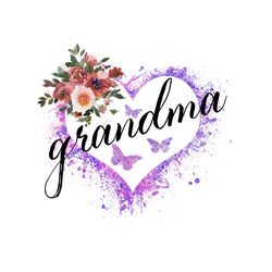 Grandma Heart Png, Mother's Day Png