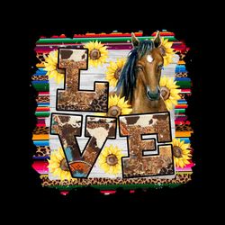 Sunflower Love Horse Sublimation Png