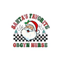 Christmas Obgyn Nurse SVG, Retro Santa