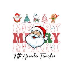 Christmas Merry Teacher SVG, 7th Grade
