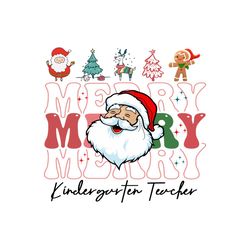 Christmas Merry Kindergarten Teacher SVG