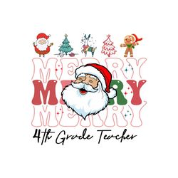 Christmas 4th Grade Merry Teacher SVG