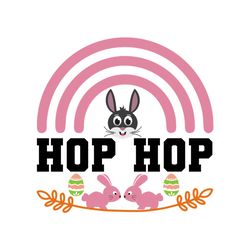 Hop Hop Easter Rainbow Svg