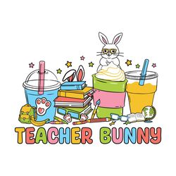 Easter Teacher Bunny Floral SVG