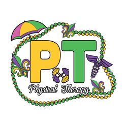 Physical Therapy Mardi Gras SVG