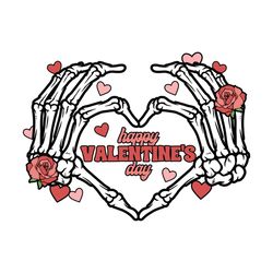 Skeleton Hands Happy Valentine SVG