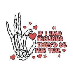 Retro Skeleton Feelings Valentine SVG