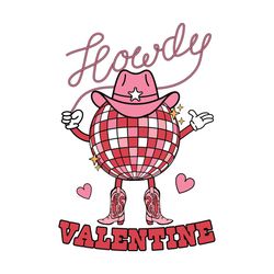 Disco Ball Boot Howdy Valentine SVG