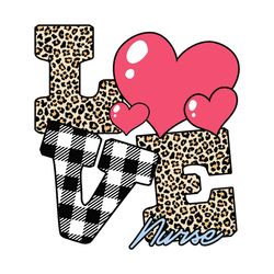 LOVE Nurse Doodle Leopard Valentine