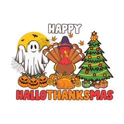 Happy Hallothanksmas Ghost Turkey Tree