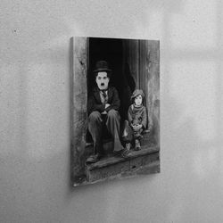 Canvas Art, Canvas Wall Art, Wall Art, Charlie Chaplin With The Kid, Composer Canvas Canvas, Producer Canvas Gift, Famou