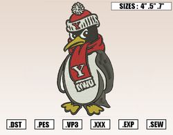 Youngstown State Penguins Mascot Embroidery Designs,NCAA Embroidery,Logo Sport Embroidery,Sport Embroidery