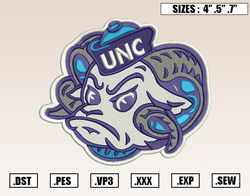 North Carolina Tar Heels Mascot Embroidery Designs, NFL Embroidery Design File Instant Download