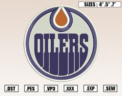 Edmonton Oilers Embroidery Designs, NHL Embroidery Design File Instant Download