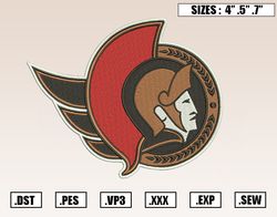 Ottawa Senators Embroidery Designs, NHL Embroidery Design File Instant Download