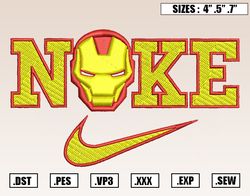 Nike Logo Ironman Embroidery Designs, Marval Embroidery Design File Instant Download