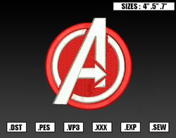 Logo Marvel's Avengers Embroidery Designs, Marval Embroidery Design File Instant Download