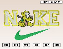 Nike Pluto Embroidery Designs, Nike Disney Embroidery Design File Instant Download