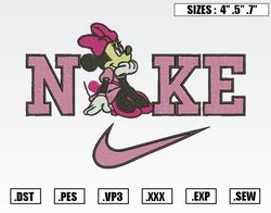 Nike Minnie Mouse Embroidery Designs, Nike Disney Embroidery Design File Instant Download