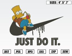 Nike Bart Simpson Embroidery Designs, Nike Embroidery Design File Instant Download