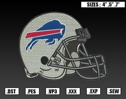 Buffalo Bills Helmet Embroidery Designs, NFL Embroidery Design File Instant Download