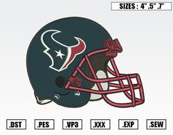 Houston Texans Helmet Embroidery Designs, NFL Embroidery Design File Instant Download