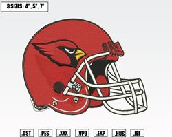 Arizona Cardinals Helmet Embroidery Designs, NFL Embroidery Design File Instant Download
