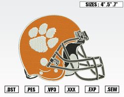 Clemson Tigers Helmet Embroidery Designs, NFL Embroidery Design File Instant Download